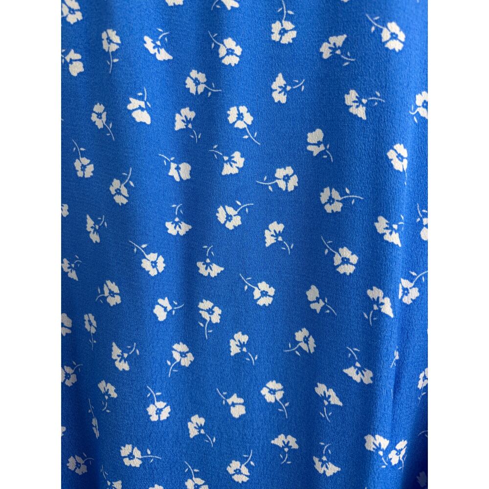Lulu's Maretta Blue Floral Wrap Midi Dress - Size Small - Picture 8 of 10